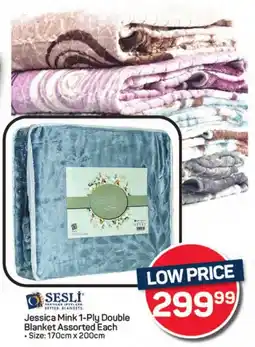 Pick n Pay Hypermarket Jessica Mink 1-Ply Double Blanket Assorted Each offer