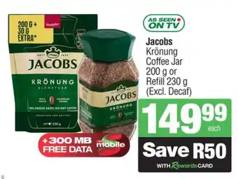 Spar Jacobs Krönung Coffee Jar or Refill offer