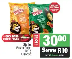 Spar Simba Potato Chips Assorted offer