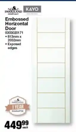 Mica SWARTLAND Embossed Horizontal Door offer
