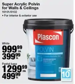 Mica Plascon Super Acrylic Polvin for Walls & Ceilings offer