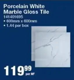 Mica Porcelain White Marble Gloss Tile offer