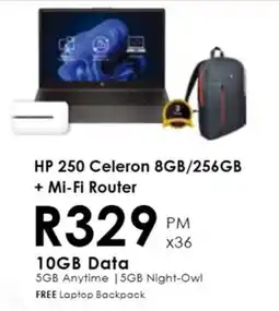 Chatz Connect HP 250 Celeron 8GB/256GB + Mi-Fi Router offer