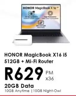 Chatz Connect HONOR Magic Book X16 i5 512GB + Mi-Fi Router offer