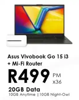 Chatz Connect Asus Vivobook Go 15 i3 + Mi-Fi Router offer