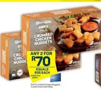 Pick n Pay PnP Crumbed Chicken Nuggets Cutlets Assorted 400g offer