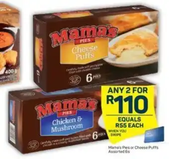 Pick n Pay Mama's Pies or Cheese Puffs Assorted 6s offer