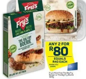 Pick n Pay Fry's Meat Free The Big Fry Burger or The Big Fry Boerie 320g offer