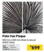 Builders Warehouse Palm Fan Plaque Black & Natural-800mm x 800mm offer