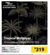 Builders Warehouse Tropical Wallpaper Black 10m x 530mm offer