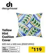 Builders Warehouse Design House Yellow hint Cushion Cover-600mm x 600mm offer