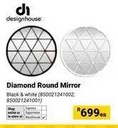 Builders Warehouse Design House Diamond Round Mirror-Each offer