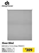 Builders Warehouse Design House Sheer Blind Grey-600mm x 1.6m offer