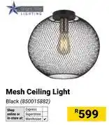 Builders Warehouse Bright Star Lighting Mesh Ceiling Light Black offer