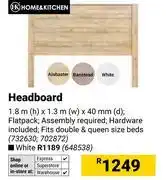 Builders Warehouse Home & Kitchen Headboard-1.8m (h) x 1.3m (w) x 40mm (d) offer