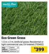 Builders Warehouse Multi Flor Eco Green Grass-1.5m x 2m offer