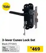 Builders Warehouse Yale 3 Lever Cuneo Lock Set Black offer