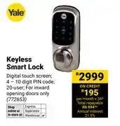 Builders Warehouse Yale Keyless Smart Lock offer