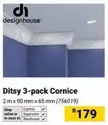 Builders Warehouse Designhouse Ditsy 3-Pack Cornice 2m x 90mm x 65mm offer