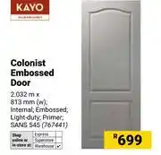 Builders Warehouse Kayo Colonist Embossed Door offer