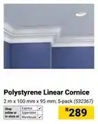 Builders Warehouse 5-Pack Polystyrene Linear Cornice 2m x 100mm x 95mm offer
