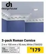 Builders Warehouse Designhouse 3-Pack Roman Cornice 2m x 100mm x 95mm (White) offer