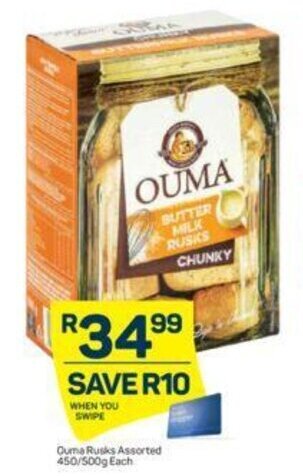 Pick n Pay Ouma Rusks Assorted 450/500g offer