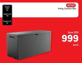 Makro KETER Emily Cushion Box offer