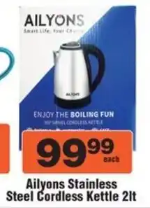Check Star Ailyons Stainless Steel Cordless Kettle offer