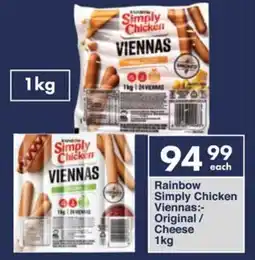 President Hyper Rainbow Simply Chicken Viennas Original/ Cheese offer