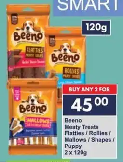 President Hyper Beeno Meaty Treats Flatties/ Rollies/ Mallows/ Shapes/ Puppy offer