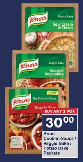 President Hyper Knorr Cook-in-Sauce/ Veggie Bake/ Potato Bake Packets offer