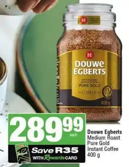 SuperSpar Douwe Egberts Medium Roast Pure Gold Instant Coffee offer