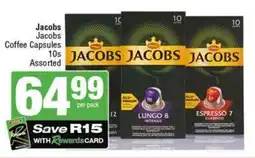SuperSpar Jacobs Jacobs Coffee Capsules Assorted offer