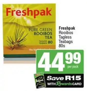 SuperSpar Freshpak Rooibos Tagless Teabags offer