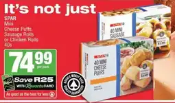 SuperSpar SPAR Mini Cheese Puffs, Sausage Rolls or Chicken Rolls offer