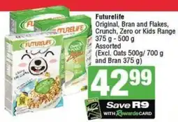 SuperSpar Futurelife Original, Bran and Flakes, Crunch, Zero or Kids Range Assorted offer