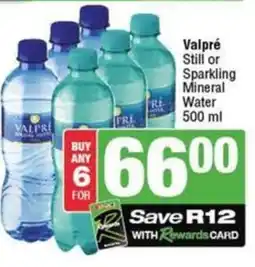 SuperSpar Valpré Still or Sparkling Mineral Water offer