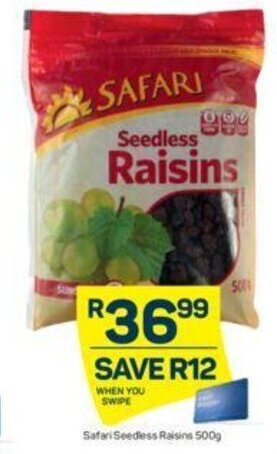 Pick n Pay Safari Seedless Raisins 500g offer