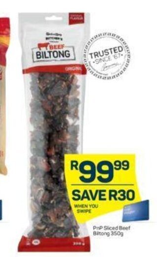 Pick n Pay PnP Sliced Beef Biltong 350g offer
