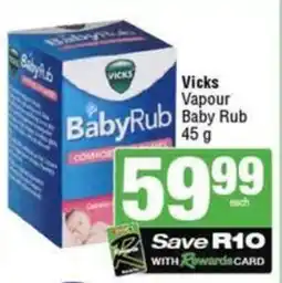 SuperSpar Vicks Vapour Baby Rub offer