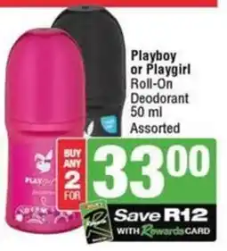SuperSpar Playboy or Playgirl Roll-On Deodorant Assorted offer