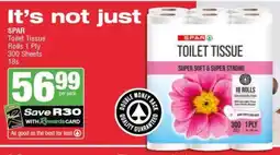 SuperSpar SPAR Toilet Tissue Rolls 1 Ply 300 Sheets offer