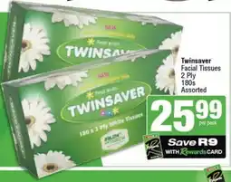 SuperSpar Twinsaver Facial Tissues Assorted offer