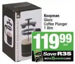 SuperSpar Koopman Glass Coffee Plunger offer