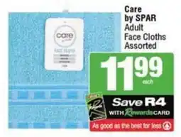 SuperSpar Care by SPAR Adult Face Cloths Assorted offer