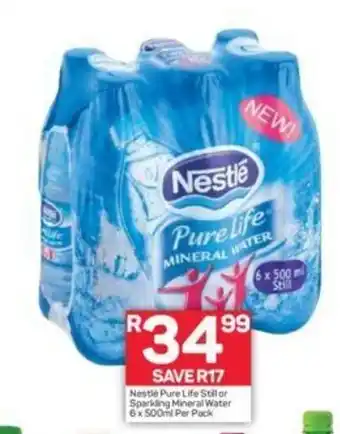 Pick n Pay Nestlé Pure Life Still or Sparkling Mineral Water 6x500ml offer
