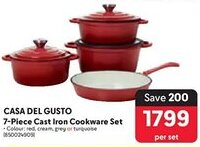 Makro CASA DEL GUSTO Cast Iron Cookware Set offer