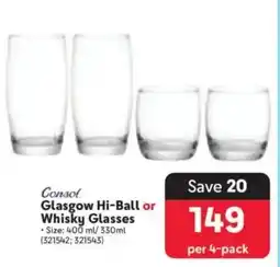 Makro Consol Glasgow Hi-Ball or Whisky Glasses offer