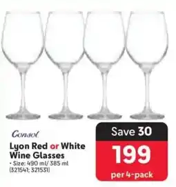 Makro Consol Lyon Red or White Wine Glasses offer